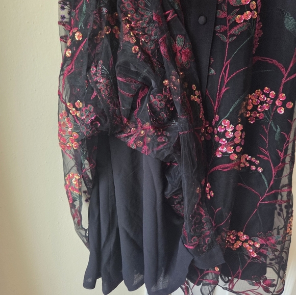 Dress The Population Dress S NWT Camille Floral Embroidered Fit & Flare - Picture 5 of 10